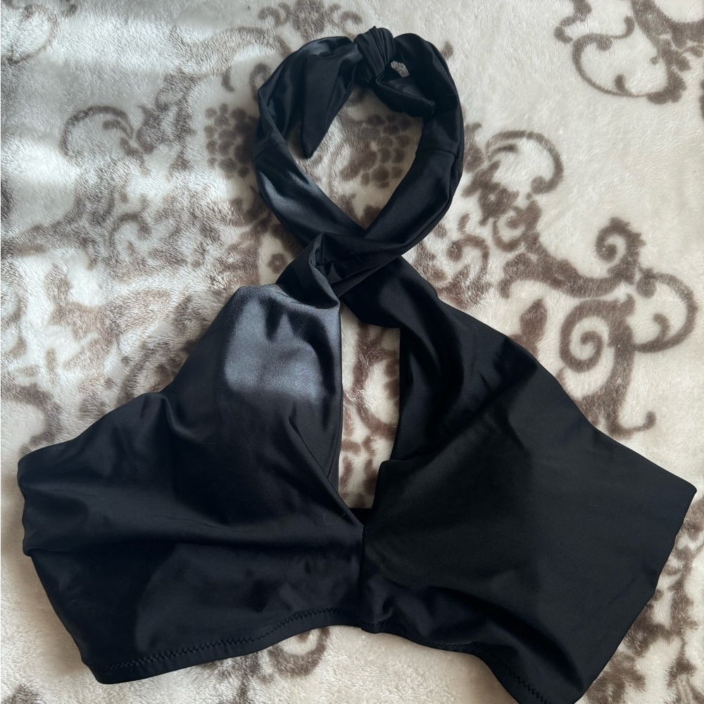 Aerie Cross Neck Bikini Top Black XL